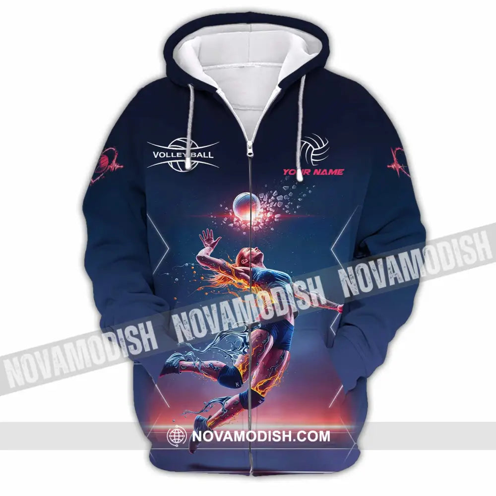 Unisex Shirt - Custom Volleyball Shirt Zipper Hoodie / S T-shirt