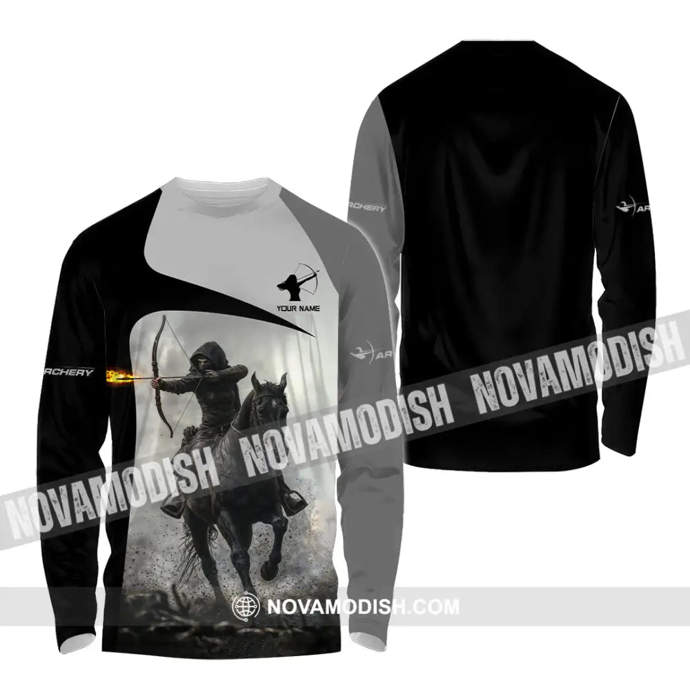 Unisex Shirt - Custom Warrior Horseman Archery Shirt Long Sleeve Shirt / S T-shirt