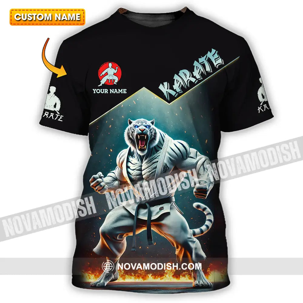 Unisex Shirt - Custom White Tiger Karate Sport Shirt T-shirt