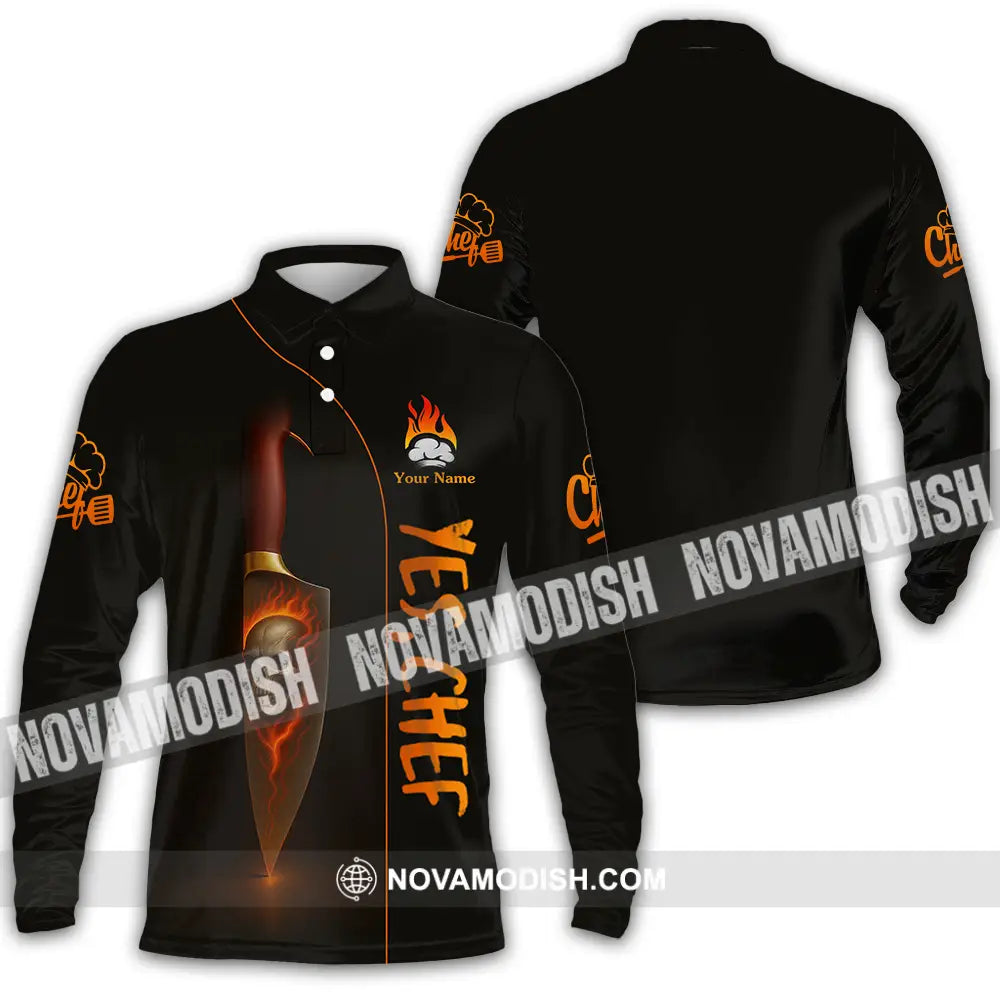 Unisex Shirt - Custom Yes Chef Shirt Long Sleeve Polo / S T-shirt