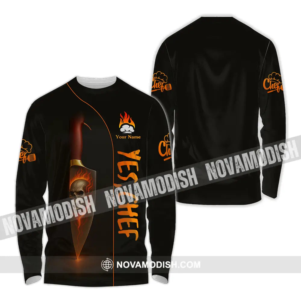 Unisex Shirt - Custom Yes Chef Shirt Long Sleeve Shirt / S T-shirt