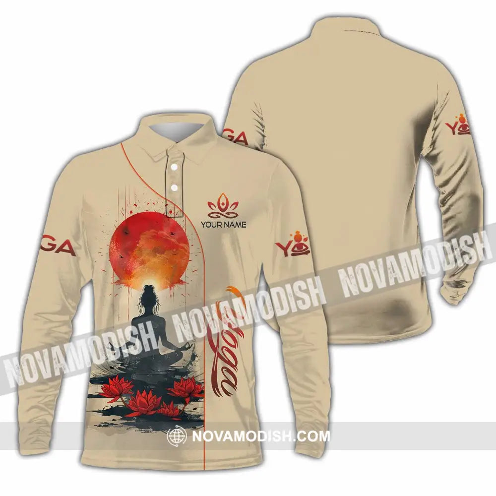 Unisex Shirt - Custom Yoga Relax Shirt Long Sleeve Polo / S T-shirt