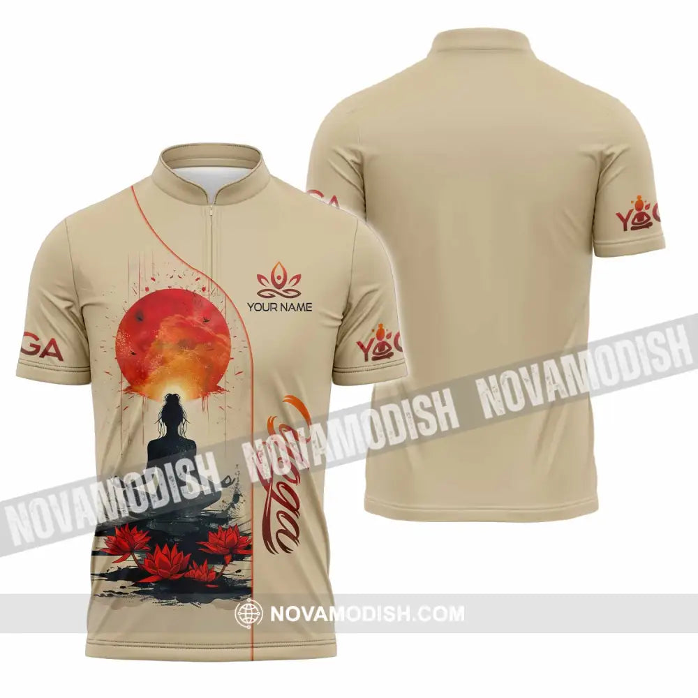 Unisex Shirt - Custom Yoga Relax Shirt Zipper Polo Shirt / S T-shirt