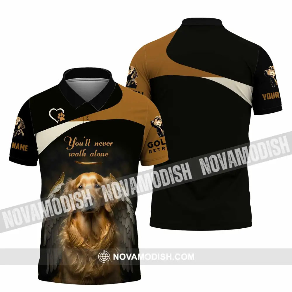 Unisex Shirt - Custom You Never Walk Alone Golden Retriever Shirt Polo Shirt / S T-shirt