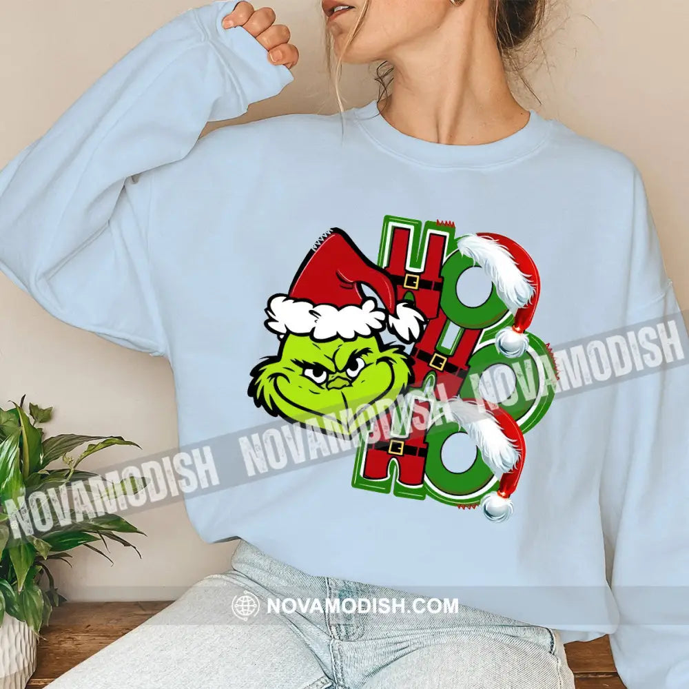 Unisex Shirt Grinch Christmas Long Sleeve Sweater Gift For / Blue S T-Shirt