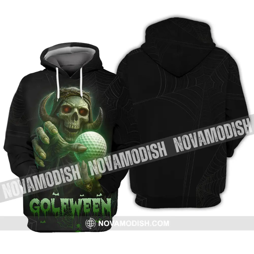 Unisex Shirt - Hello Darkness Skeleton Funny Skull Golf Golfween Halloween Golf Player Shirt Hoodie / S T-shirt