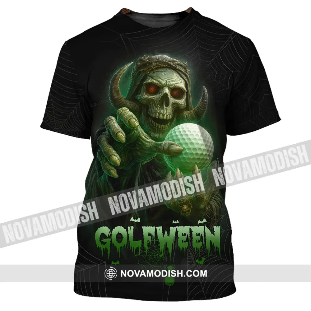 Unisex Shirt - Hello Darkness Skeleton Funny Skull Golf Golfween Halloween Golf Player Shirt T-Shirt / S T-shirt