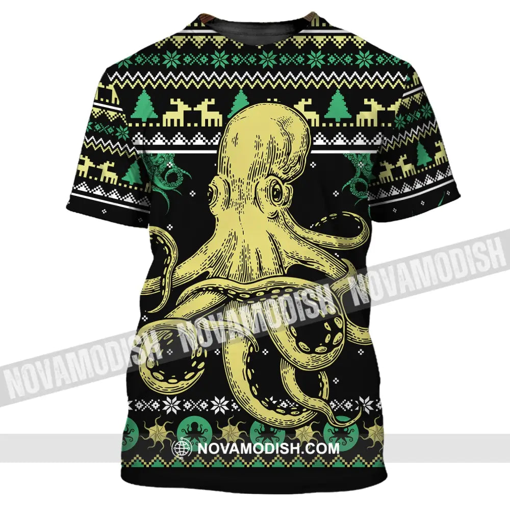 Unisex Shirt Octopus Ugly Christmas Hoodie Zip Sea Animal T-Shirt Gift For / S