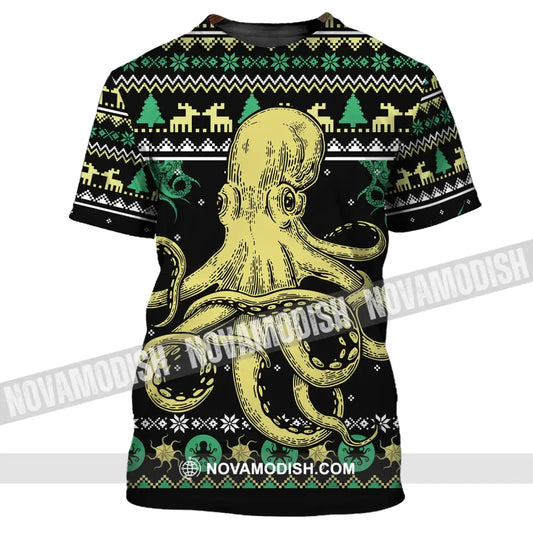 Unisex Shirt Octopus Ugly Christmas Hoodie Zip Sea Animal T-Shirt Gift For / S