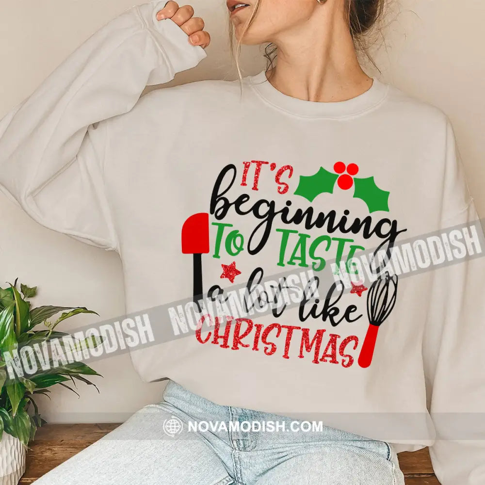 Unisex Shirt Tatse Like Christmas Long Sleeve Sweater Gift For / Beige S T-Shirt