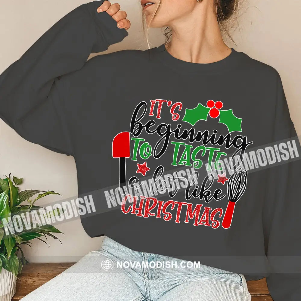 Unisex Shirt Tatse Like Christmas Long Sleeve Sweater Gift For / Dark Gray S T-Shirt
