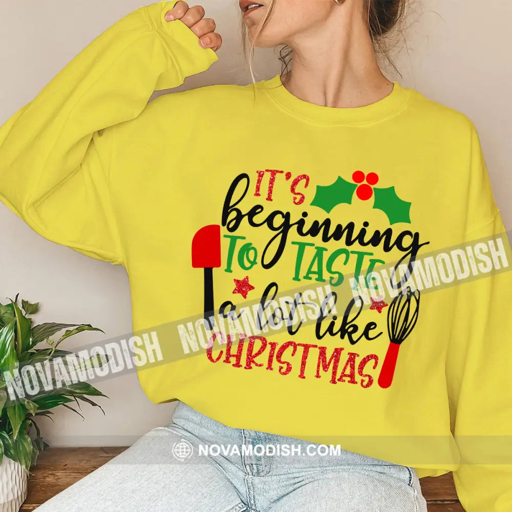 Unisex Shirt Tatse Like Christmas Long Sleeve Sweater Gift For / Yellow S T-Shirt