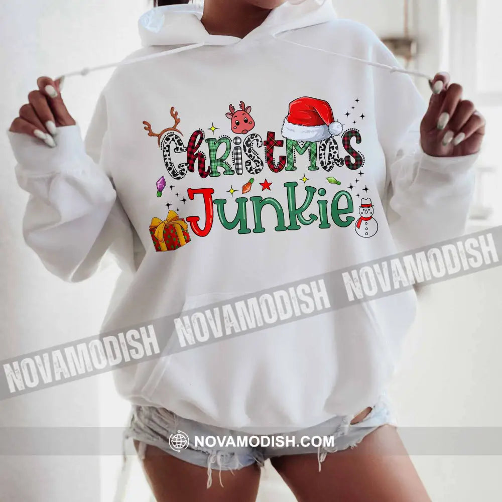 Unisex T-Shirt Christmas Junkie Christmas Hoodie Gift For Hoodie / White S T-Shirt