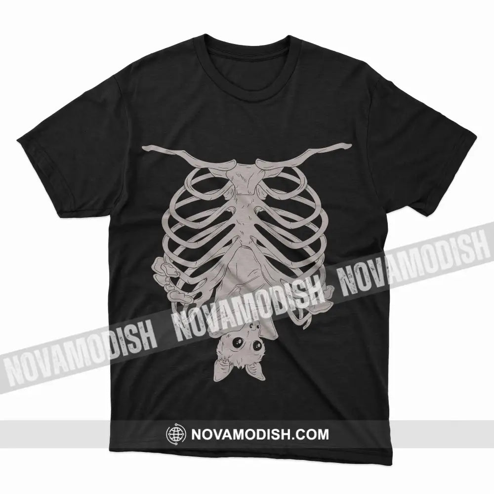 Unisex T-Shirt Halloween Bat Skeleton T-Shirt