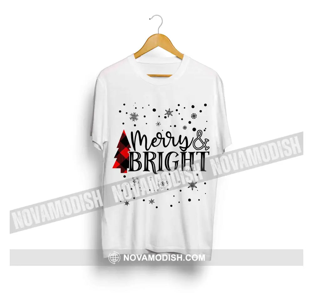 Unisex T-Shirt Merry Bright Christmas Hoodie Gift For T-Shirt