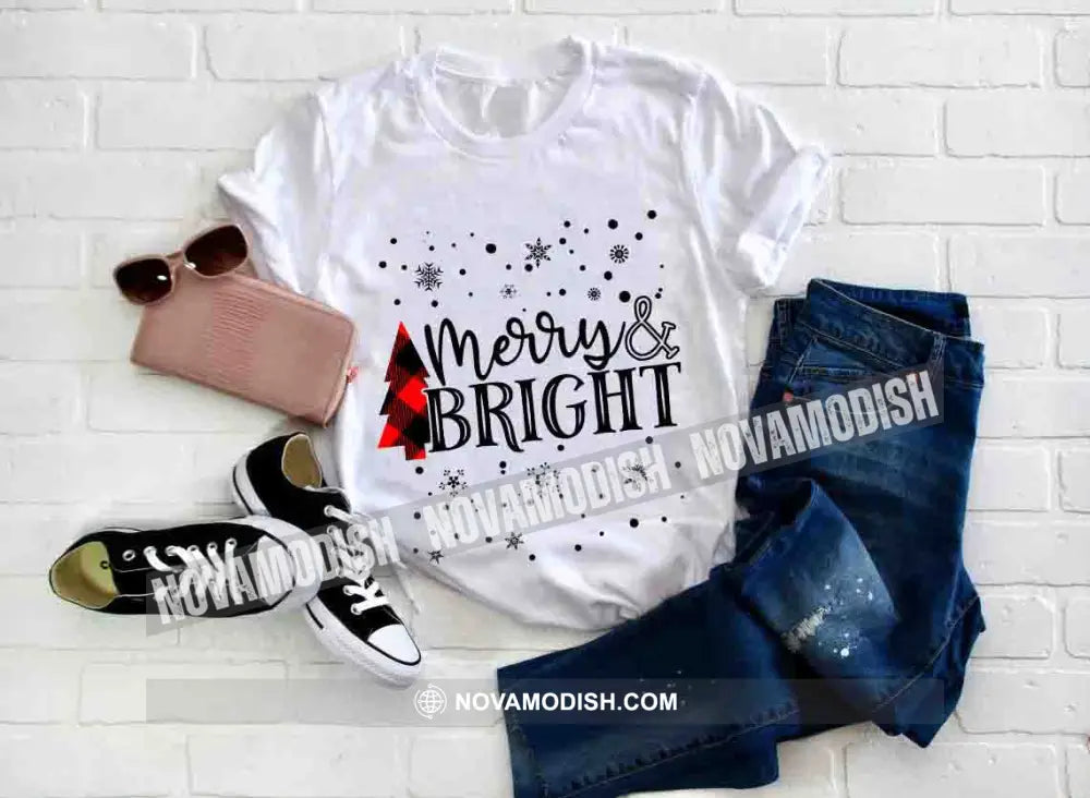 Unisex T-Shirt Merry Bright Christmas Hoodie Gift For T-Shirt