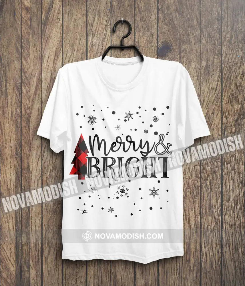 Unisex T-Shirt Merry Bright Christmas Hoodie Gift For T-Shirt