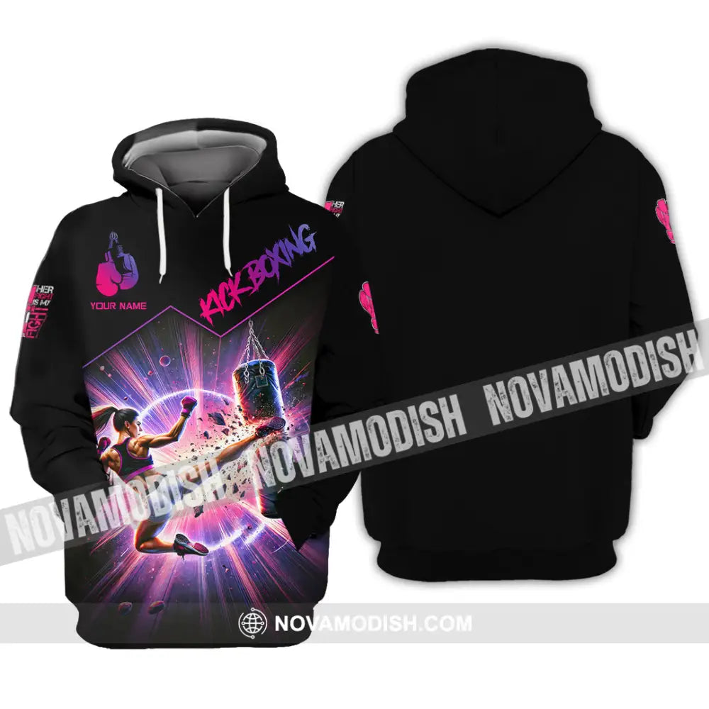 Woman Shirt Custom Name Kick Boxing Polo Long Sleeve Gift Hoodie / S T-Shirt