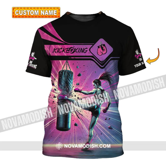 Woman Shirt Custom Name Kickboxing Hoodie Polo Long Sleeve T-Shirt
