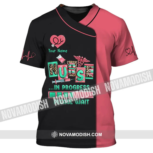 Woman Shirt Custom Name Nurse T-Shirt In Process For Nurses / S