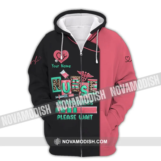 Woman Shirt Custom Name Nurse T-Shirt In Process For Nurses Zipper Hoodie / S