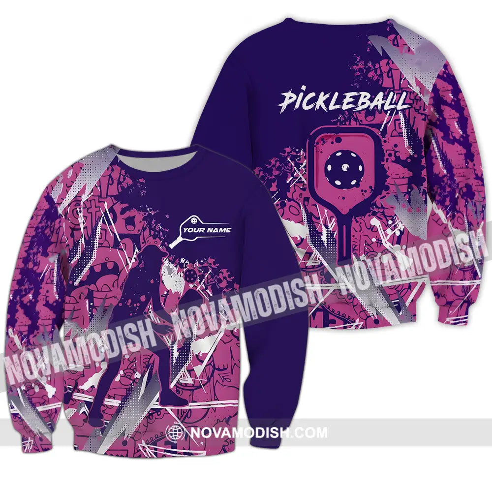 Woman Shirt - Custom Name Pickleball Shirt Long Sleeve / S T-shirt