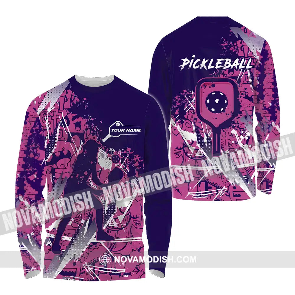 Woman Shirt - Custom Name Pickleball Shirt Long Sleeve Shirt / S T-shirt