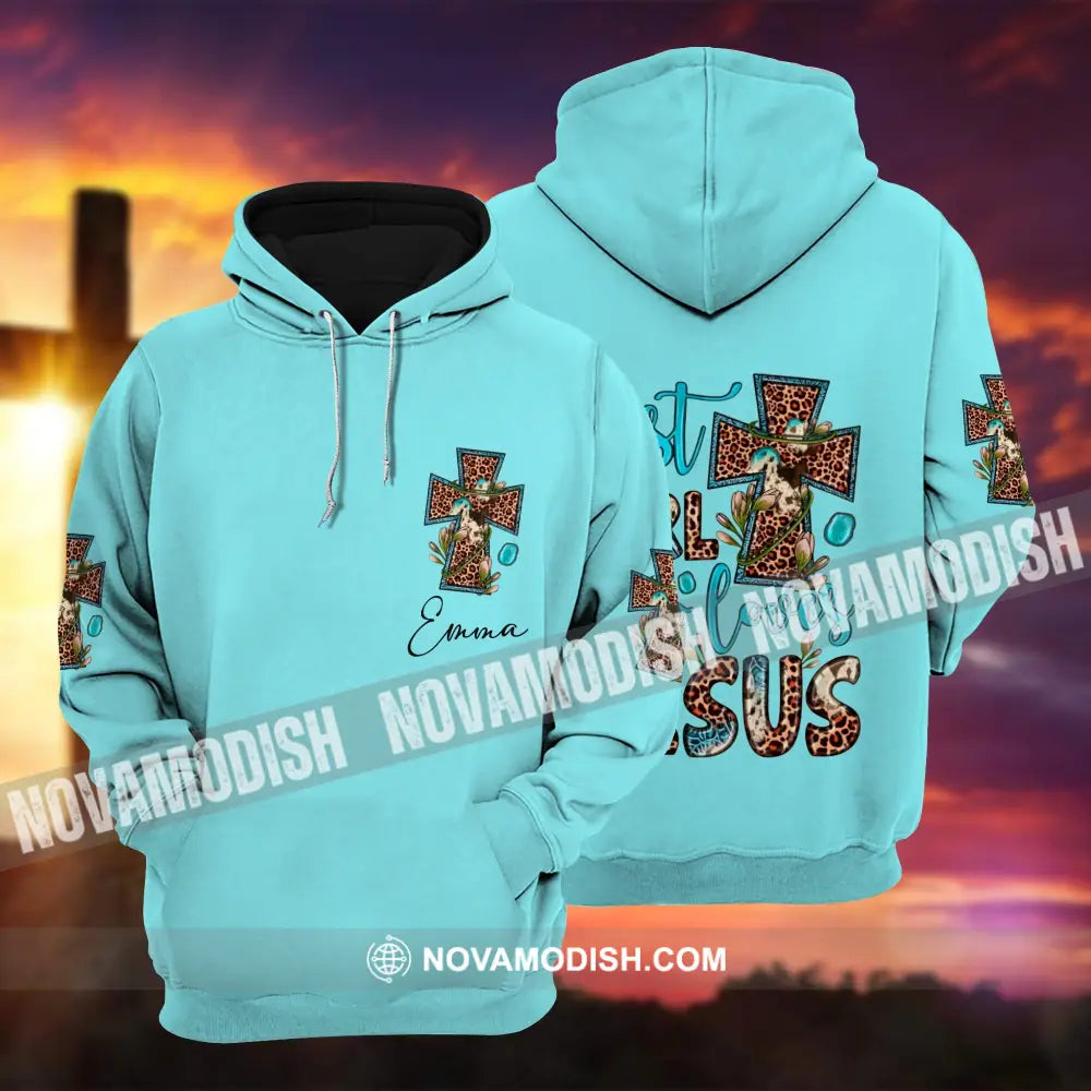 Woman Shirt - Custom Name T-Shirt - Just A Girl Who Loves Jesus Hoodie / S T-shirt