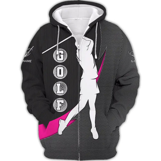 Woman Shirt Golf Polo Gift For Golfer Tee Golfing Gifts Zipper Hoodie / S T-Shirt