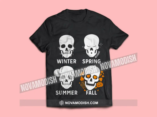 Woman T-Shirt Halloween Skull Seasons T-Shirt