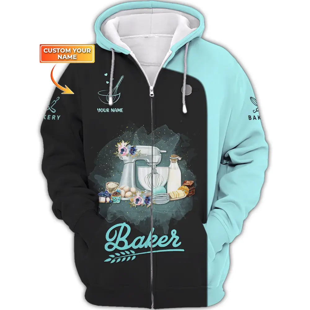 Women Shirt Baking Lover Baker Hoodie Sportwear Zipper / S T-Shirt