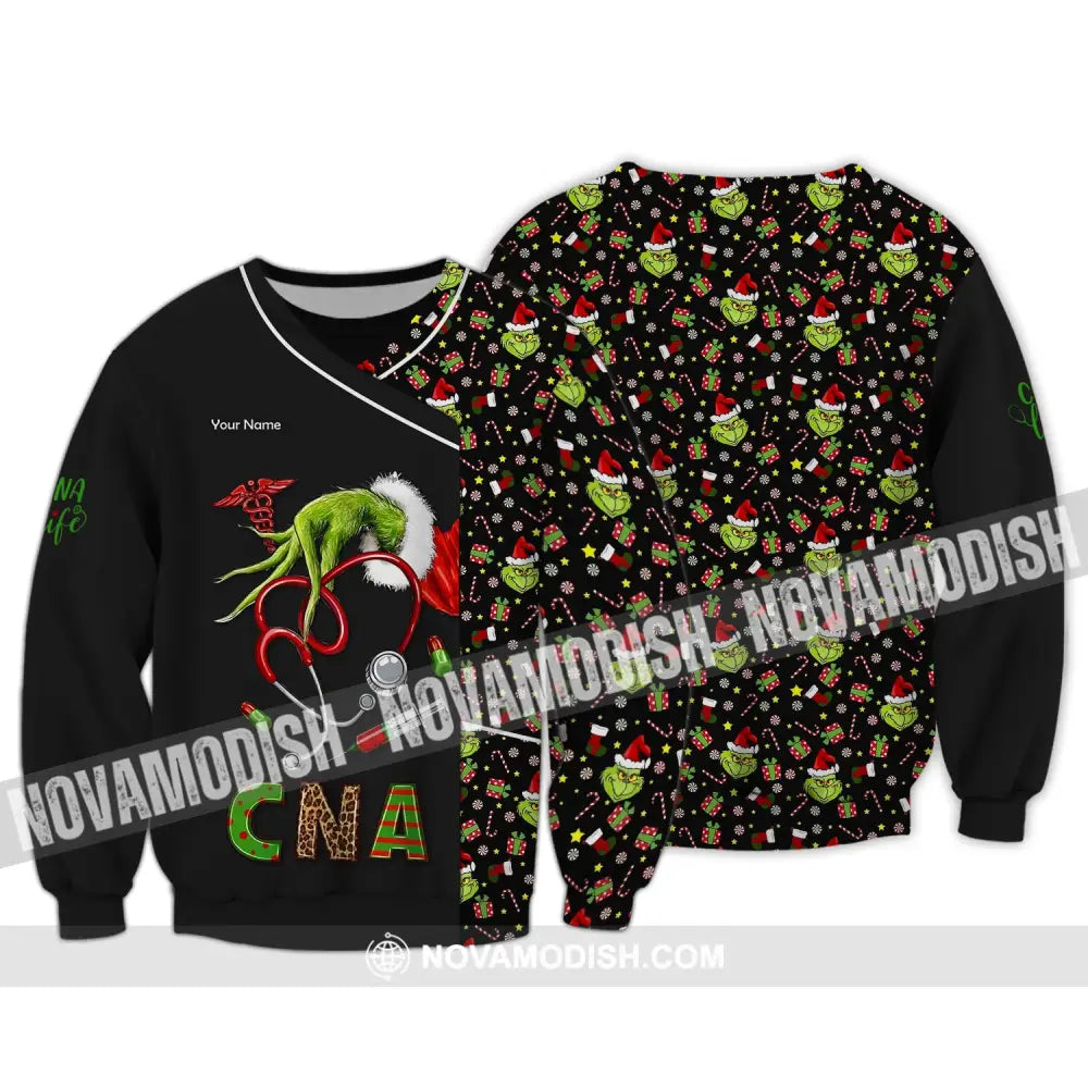 Women Shirt Cna Christmas Life T-Shirt Nurse Hoodie For Nurses Long Sleeve / S