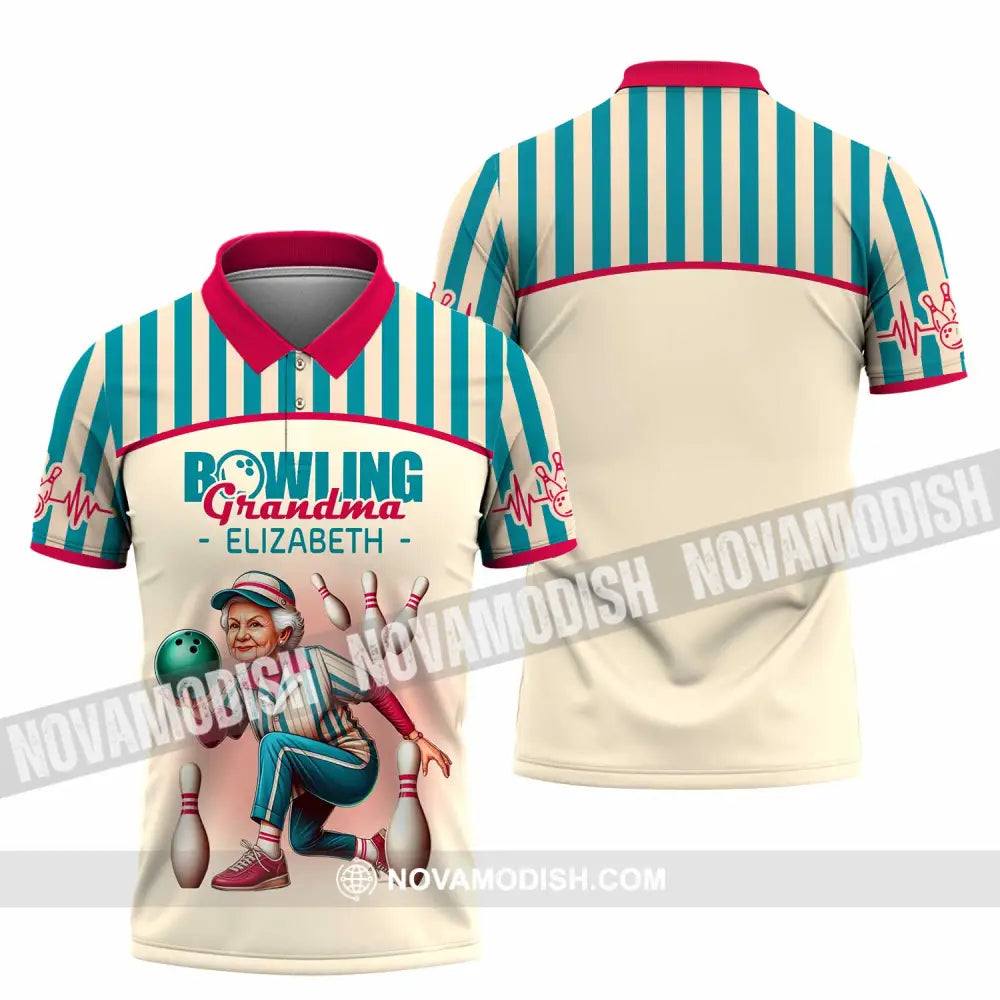 Women Shirt - Custom Bowling Grandma Shirt Polo Shirt / S T-shirt