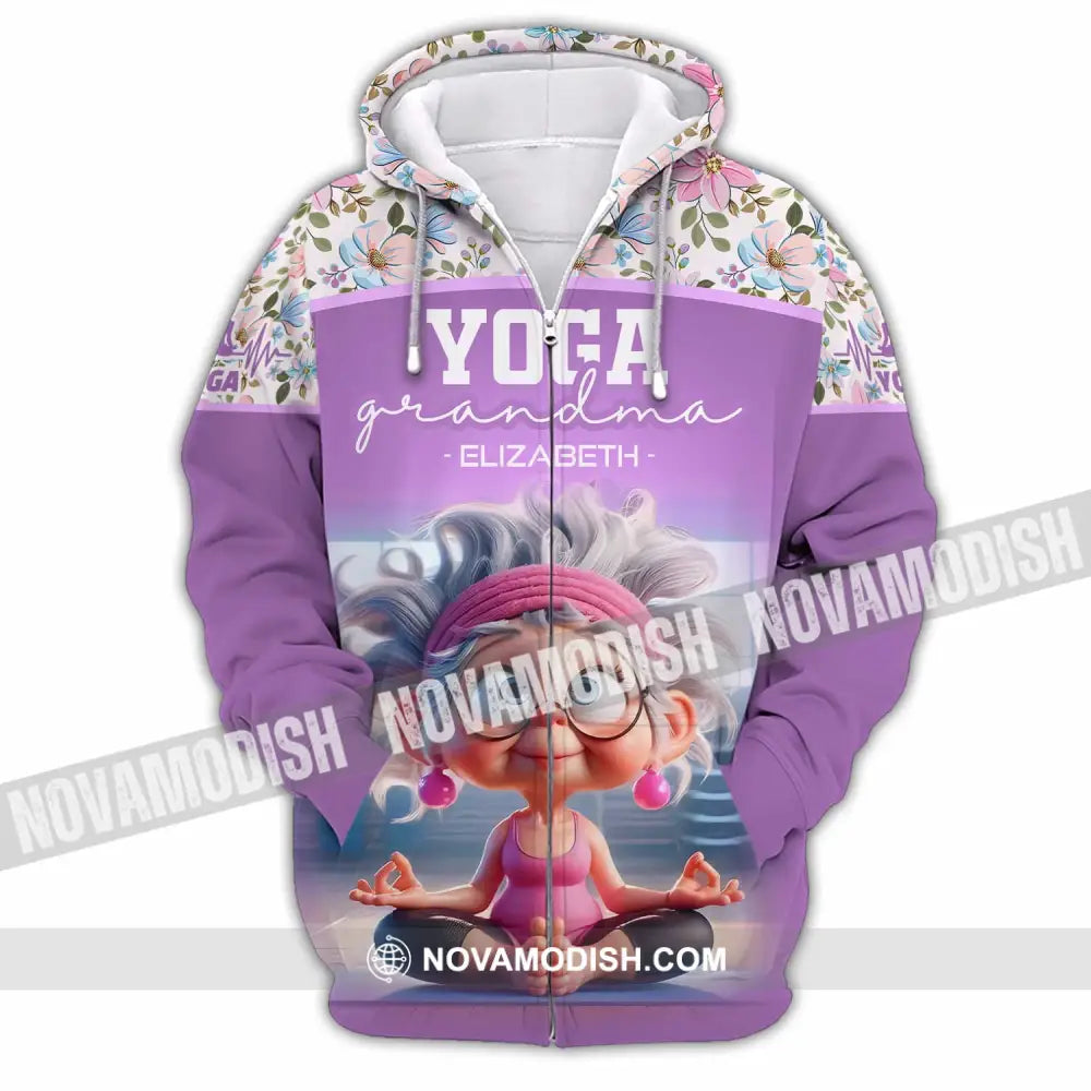 Women Shirt - Custom Chill Relax Yoga Granndma Shirt Zipper Hoodie / S T-shirt