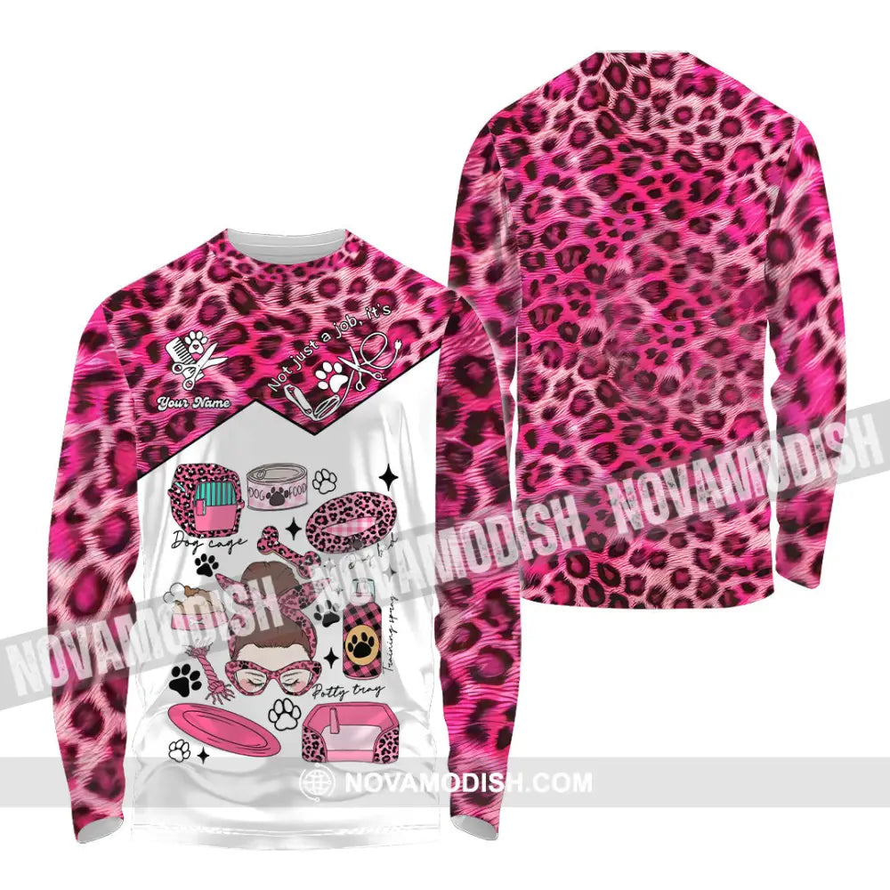 Women Shirt - Custom It’s Not Just A Job It’s Love Pet Groomer Shirt Long Sleeve Shirt / S T-shirt