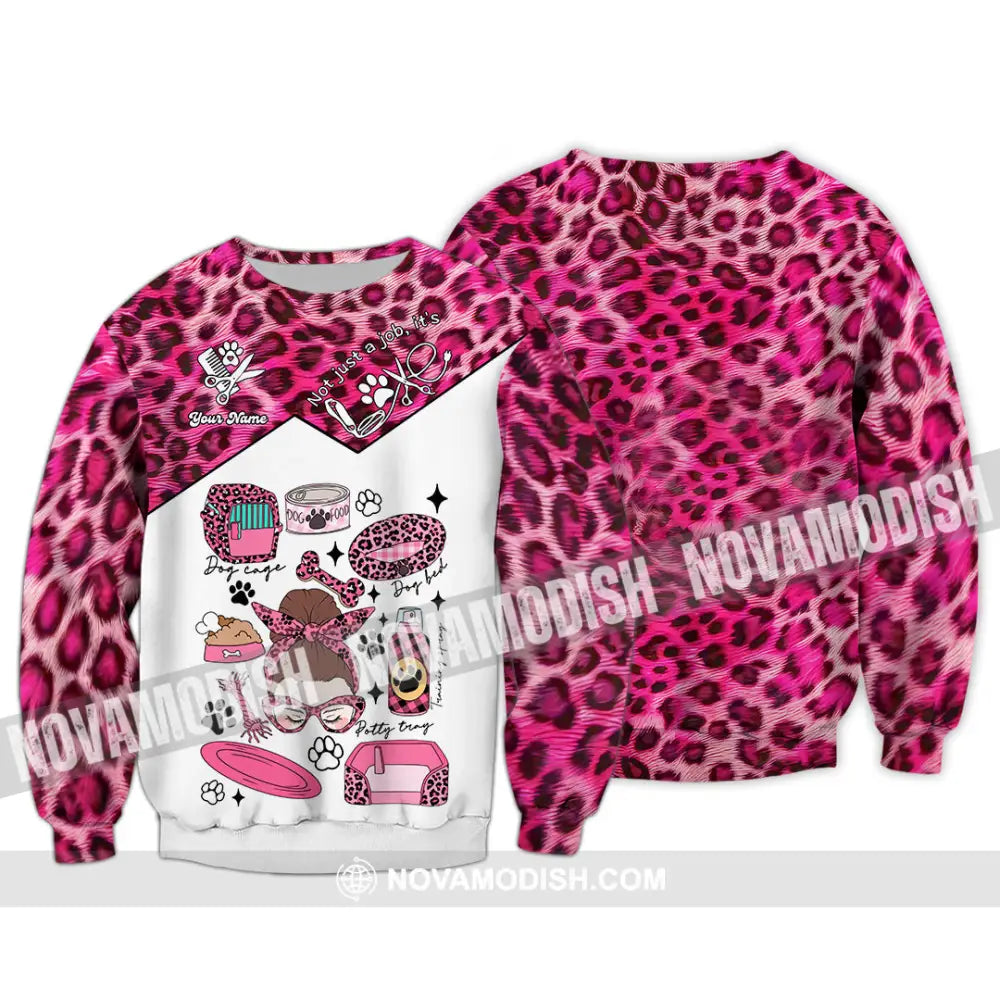 Women Shirt - Custom It’s Not Just A Job It’s Love Pet Groomer Shirt Long Sleeve / S T-shirt