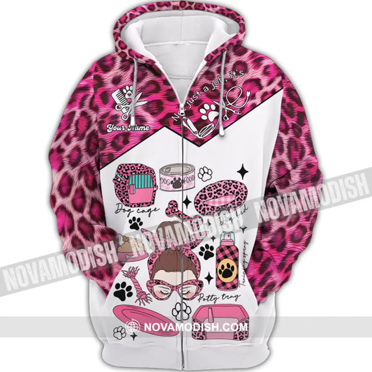 Women Shirt - Custom It’s Not Just A Job It’s Love Pet Groomer Shirt Zipper Hoodie / S T-shirt