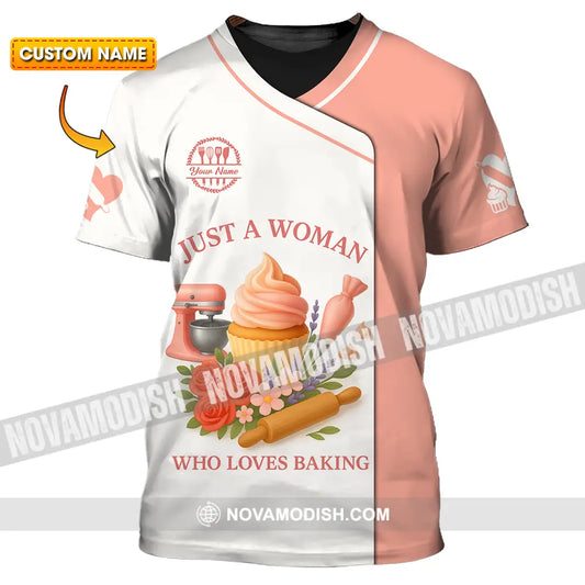 Women Shirt - Custom Just A Woman Who Love Baking Shirt T-shirt