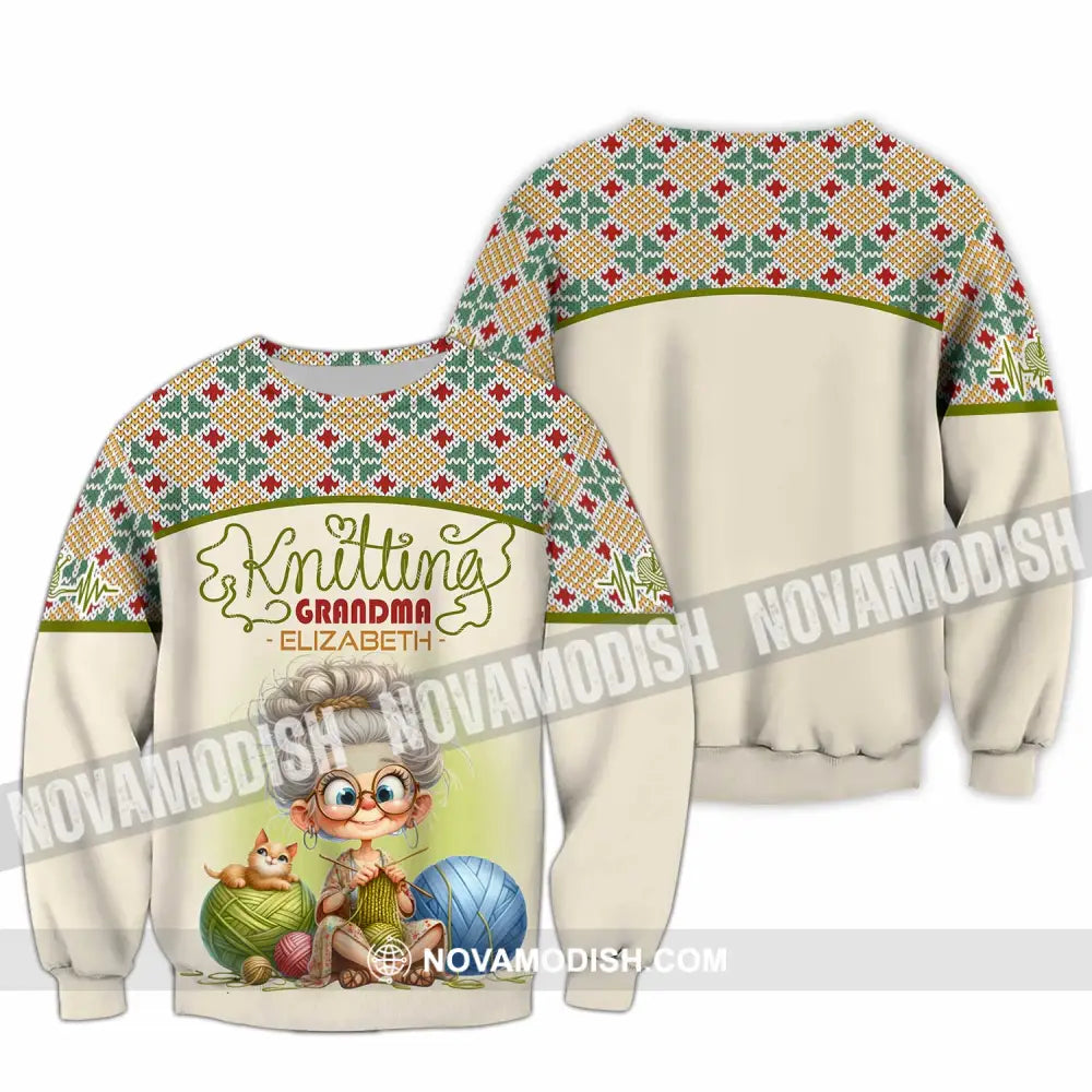 Women Shirt - Custom Knitting Grandma Shirt Long Sleeve / S T-shirt