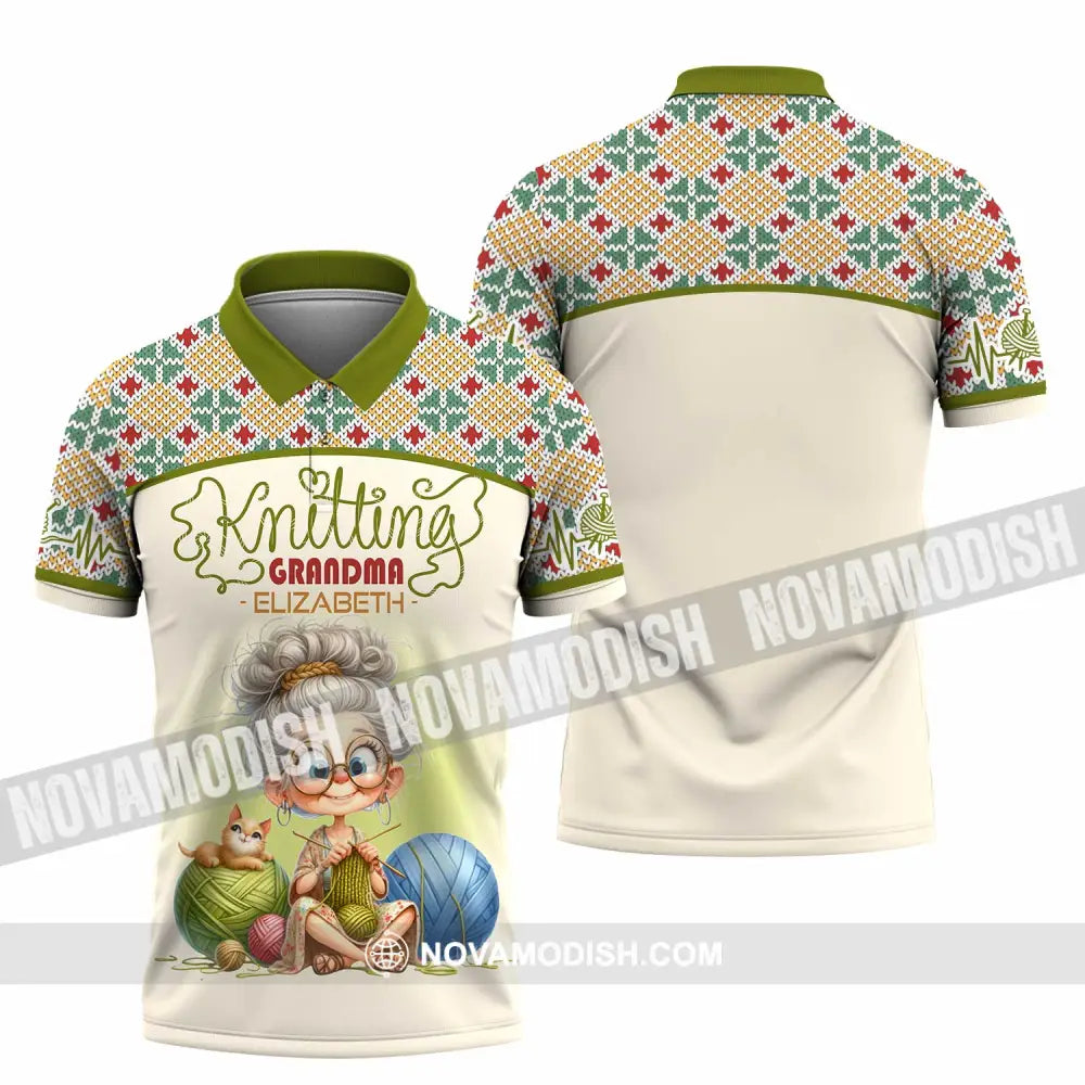 Women Shirt - Custom Knitting Grandma Shirt Polo Shirt / S T-shirt