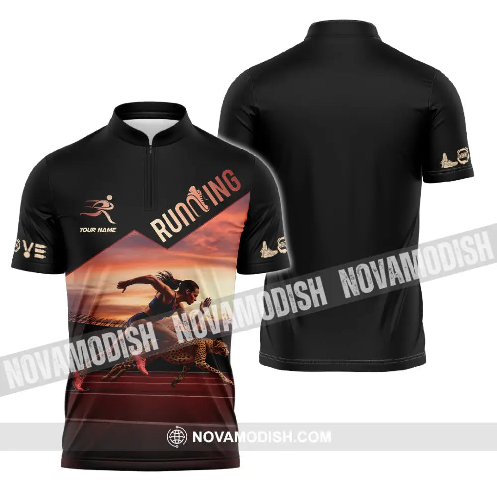 Women Shirt - Custom Love Running Player Shirt Zipper Polo Shirt / S T-shirt