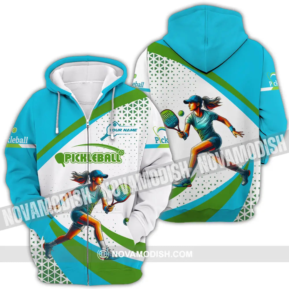 Women Shirt - Custom Name Sport Shirt Pickleball Classic Shirt Zipper Hoodie / S T-shirt