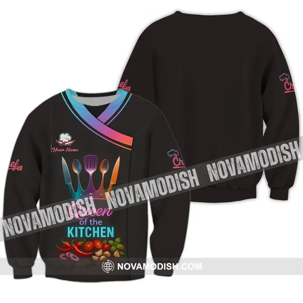 Women Shirt - Custom Queen Of The Kitchen Master Chef Shirt Long Sleeve / S T-shirt