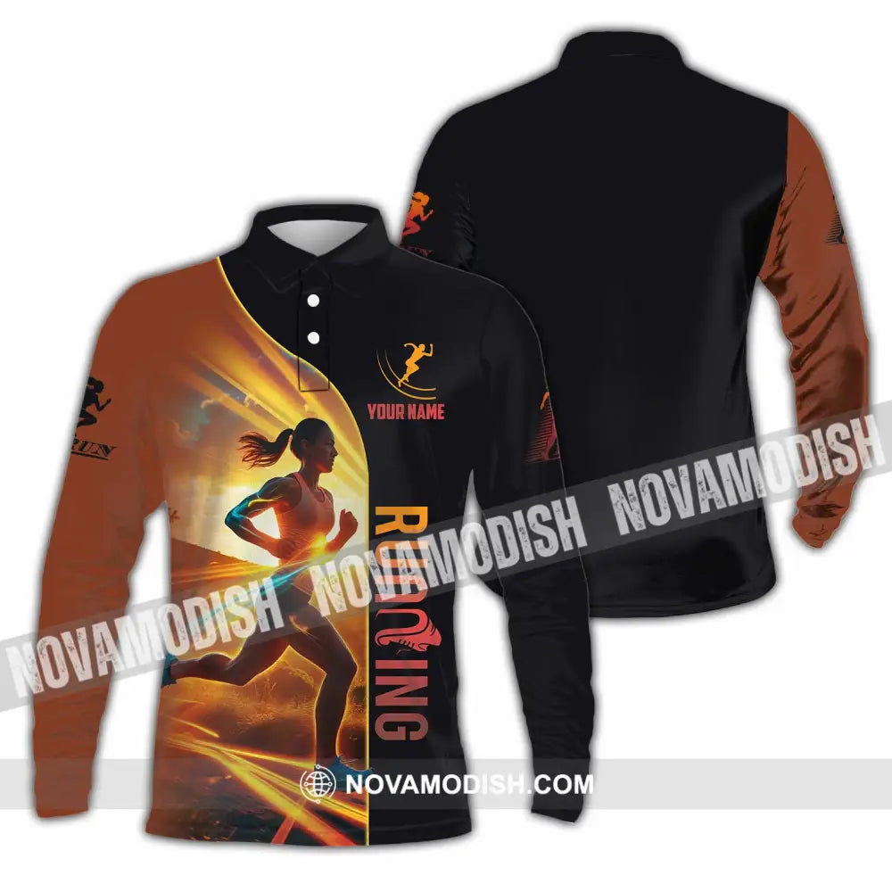 Women Shirt - Custom Running Shirt Long Sleeve Polo / S T-shirt