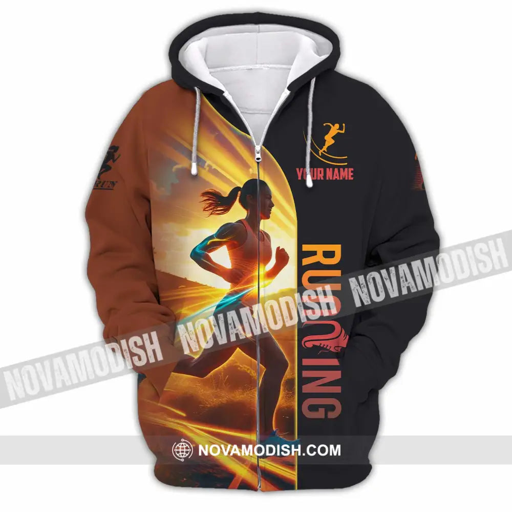 Women Shirt - Custom Running Shirt Zipper Hoodie / S T-shirt