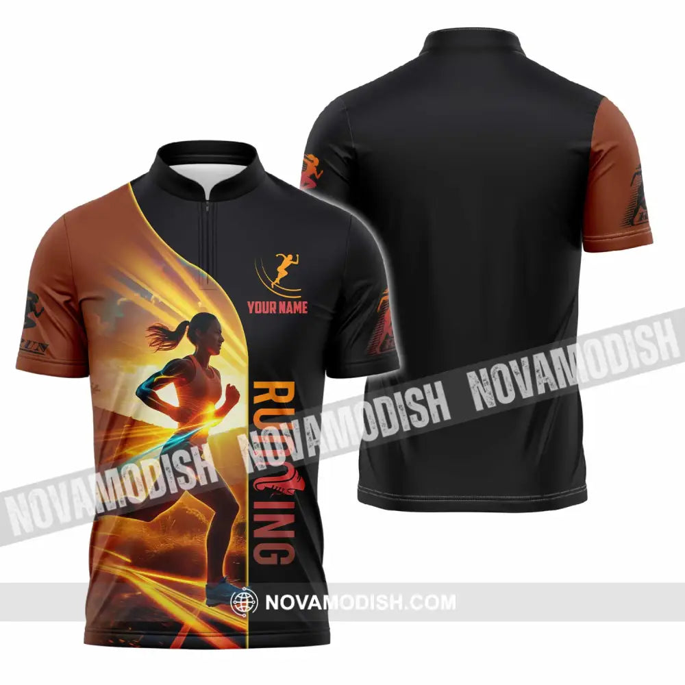 Women Shirt - Custom Running Shirt Zipper Polo Shirt / S T-shirt