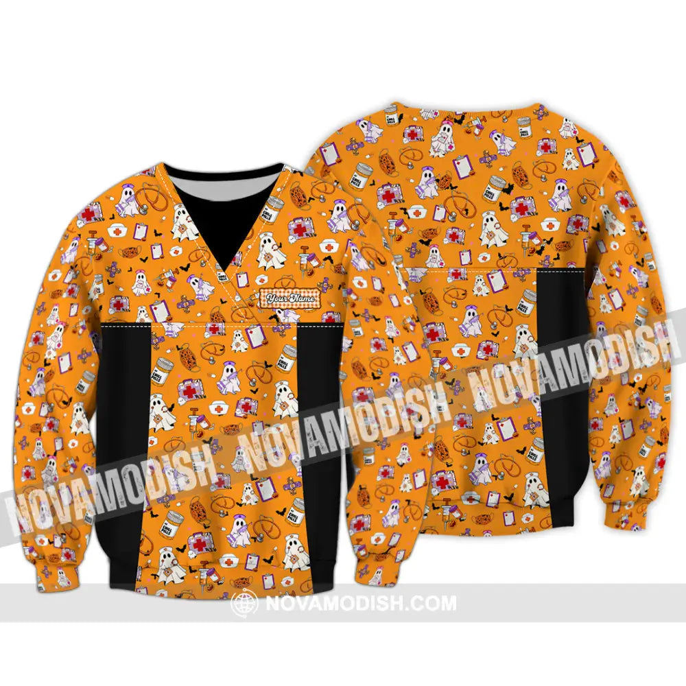 Women Shirt - Custom Scrubstar Fright Friends Halloween Shirt Long Sleeve / S T-shirt