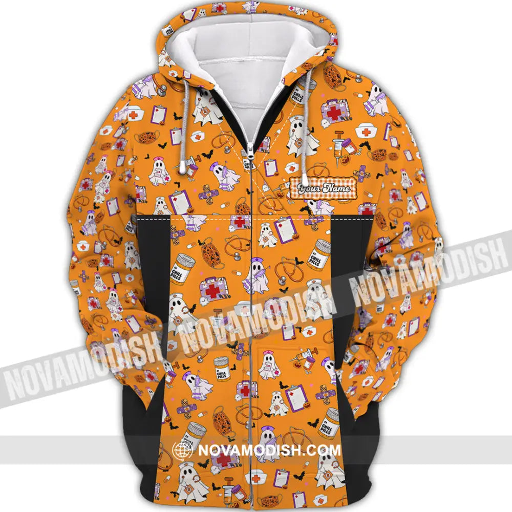 Women Shirt - Custom Scrubstar Fright Friends Halloween Shirt Zipper Hoodie / S T-shirt