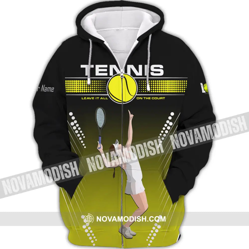 Women Shirt - Custom Tennis Player Sport Shirt Zipper Hoodie / S T-shirt