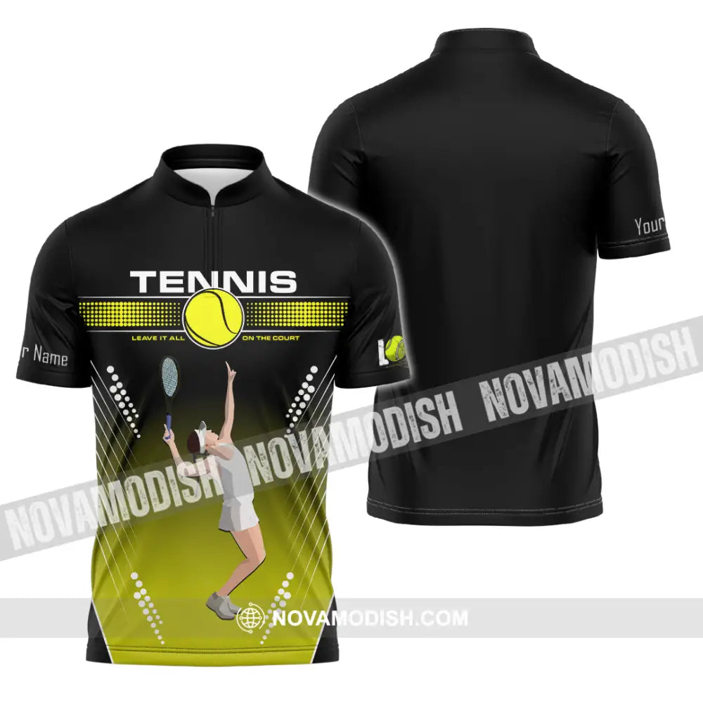 Women Shirt - Custom Tennis Player Sport Shirt Zipper Polo Shirt / S T-shirt